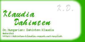 klaudia dahinten business card